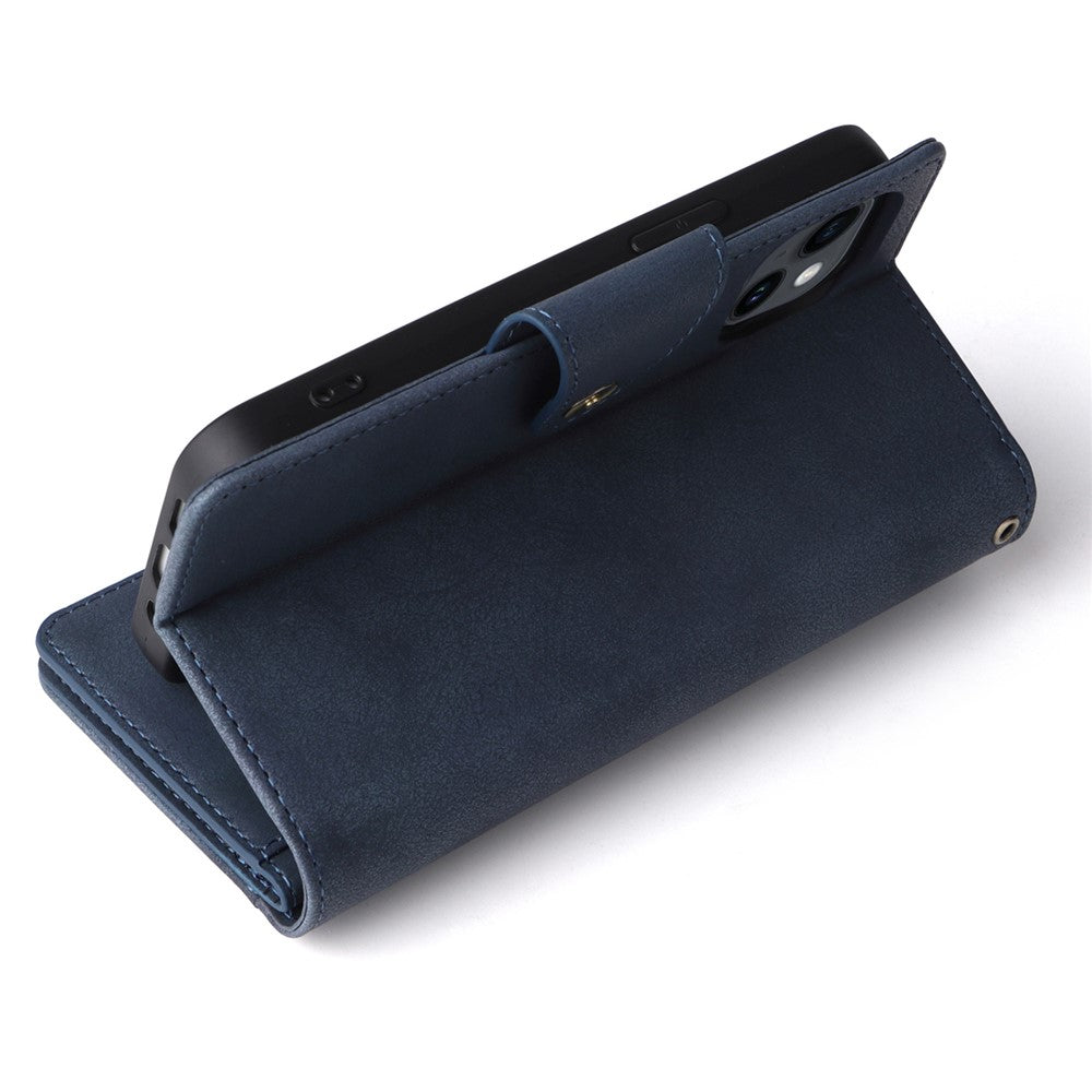 Til iPhone 15 Plus Pung Nitteudsmykning PU Lædercover Stander Telefoncover