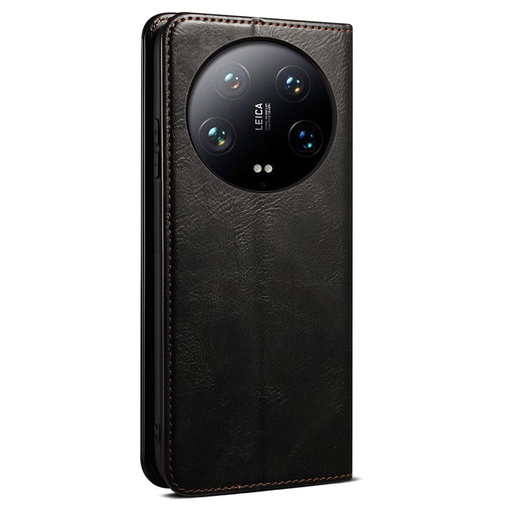 For Xiaomi 14 Ultra Leather Case Waxy Crazy Horse Texture Wallet Phone Cover