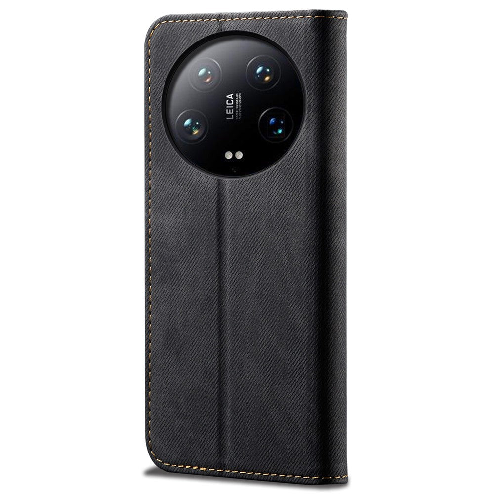 For Xiaomi 14 Ultra Cell Phone Cases Jeans Cloth Texture Leather Cover