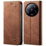 For Xiaomi 14 Ultra Cell Phone Cases Jeans Cloth Texture Leather Cover