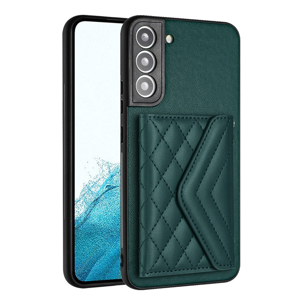 YB Leather Coating Series-8 For Samsung Galaxy S22+ 5G Case RFID Blocking Card Slots Mobile Phone Cover
