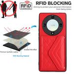 YB Leather Coating Series-8 For Honor X9a 5G / Magic5 Lite 5G Cover RFID Blocking Phone Card Case