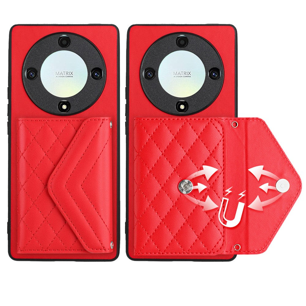 YB Leather Coating Series-8 For Honor X9a 5G / Magic5 Lite 5G Cover RFID Blocking Phone Card Case