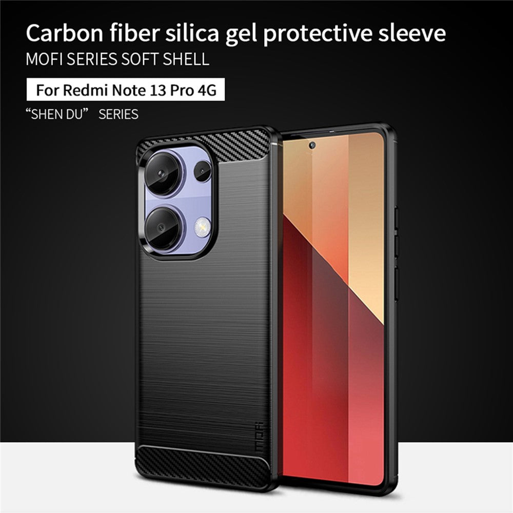 MOFI JK TPU Series-1 For Xiaomi Redmi Note 13 Pro 4G Case Carbon Fiber Texture Soft TPU Cover