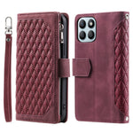 For Honor X8b 4G Wallet Case PU Leather Handbag Zipper Pocket Phone Cover with Strap