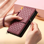 For Honor X8b 4G Wallet Case PU Leather Handbag Zipper Pocket Phone Cover with Strap