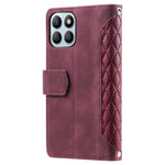 For Honor X8b 4G Wallet Case PU Leather Handbag Zipper Pocket Phone Cover with Strap