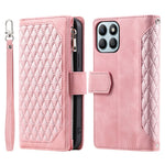 For Honor X8b 4G Wallet Case PU Leather Handbag Zipper Pocket Phone Cover with Strap