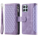 For Honor X8b 4G Wallet Case PU Leather Handbag Zipper Pocket Phone Cover with Strap
