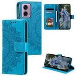 For Motorola Moto E14 4G / G04 4G / G04s 4G / G24 4G Case PU Leather Mandala Pattern Wallet Flip Cover