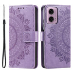 For Motorola Moto E14 4G / G04 4G / G04s 4G / G24 4G Case PU Leather Mandala Pattern Wallet Flip Cover