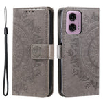 For Motorola Moto E14 4G / G04 4G / G04s 4G / G24 4G Case PU Leather Mandala Pattern Wallet Flip Cover