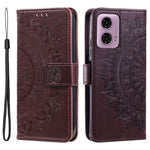 For Motorola Moto E14 4G / G04 4G / G04s 4G / G24 4G Case PU Leather Mandala Pattern Wallet Flip Cover