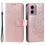 For Motorola Moto E14 4G / G04 4G / G04s 4G / G24 4G Case PU Leather Mandala Pattern Wallet Flip Cover