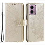 For Motorola Moto E14 4G / G04 4G / G04s 4G / G24 4G Case PU Leather Mandala Pattern Wallet Flip Cover