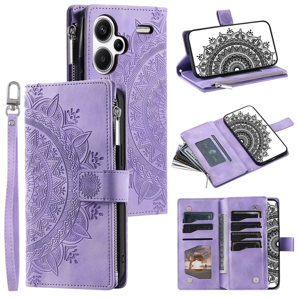 For Xiaomi Redmi Note 13 Pro+ 5G Leather Case Mandala Pattern Wallet Phone Cover
