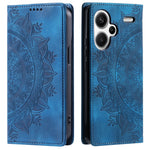 For Xiaomi Redmi Note 13 Pro+ 5G Wallet Phone Case Imprinted Flower Pattern Leather Flip Cover