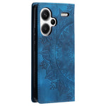 For Xiaomi Redmi Note 13 Pro+ 5G Wallet Phone Case Imprinted Flower Pattern Leather Flip Cover