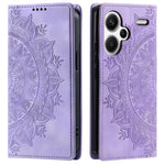 For Xiaomi Redmi Note 13 Pro+ 5G Wallet Phone Case Imprinted Flower Pattern Leather Flip Cover