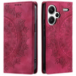 For Xiaomi Redmi Note 13 Pro+ 5G Wallet Phone Case Imprinted Flower Pattern Leather Flip Cover