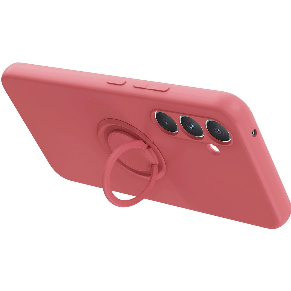 For Samsung Galaxy S23 FE Case Liquid Silicone Ring Holder Kickstand BackCover with Lanyard