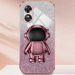 For Oppo A17 4G Astronaut Kickstand PC+TPU Shell Electroplating Phone Case
