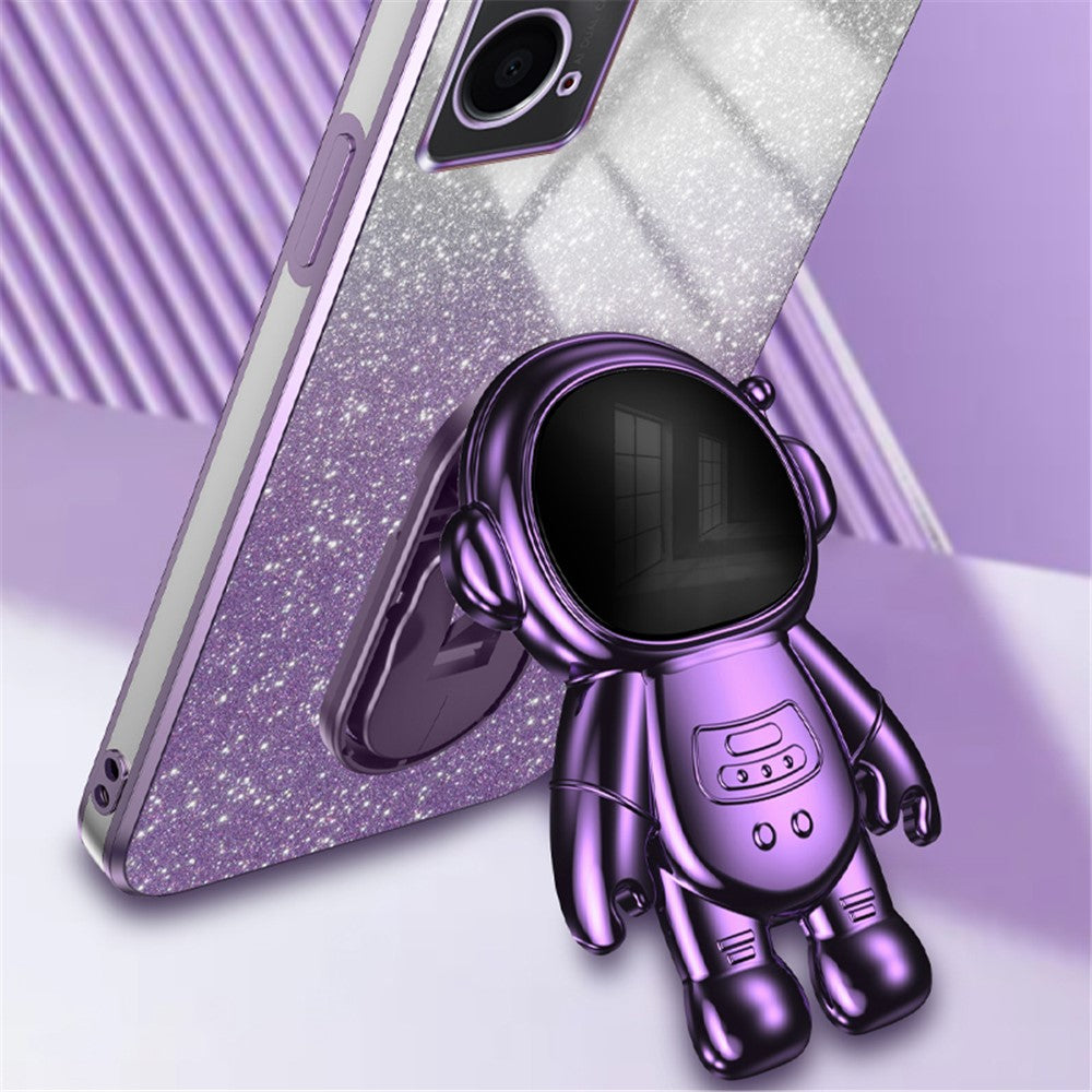 Oppo A36 / A76 / Realme 9i 5G Astronaut Kickstand PC+TPU Skal Fallskyddande mobilskal