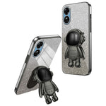 For Oppo A58 4G Astronaut Kickstand PC+TPU Anti-fall Shell Electroplating Phone Case