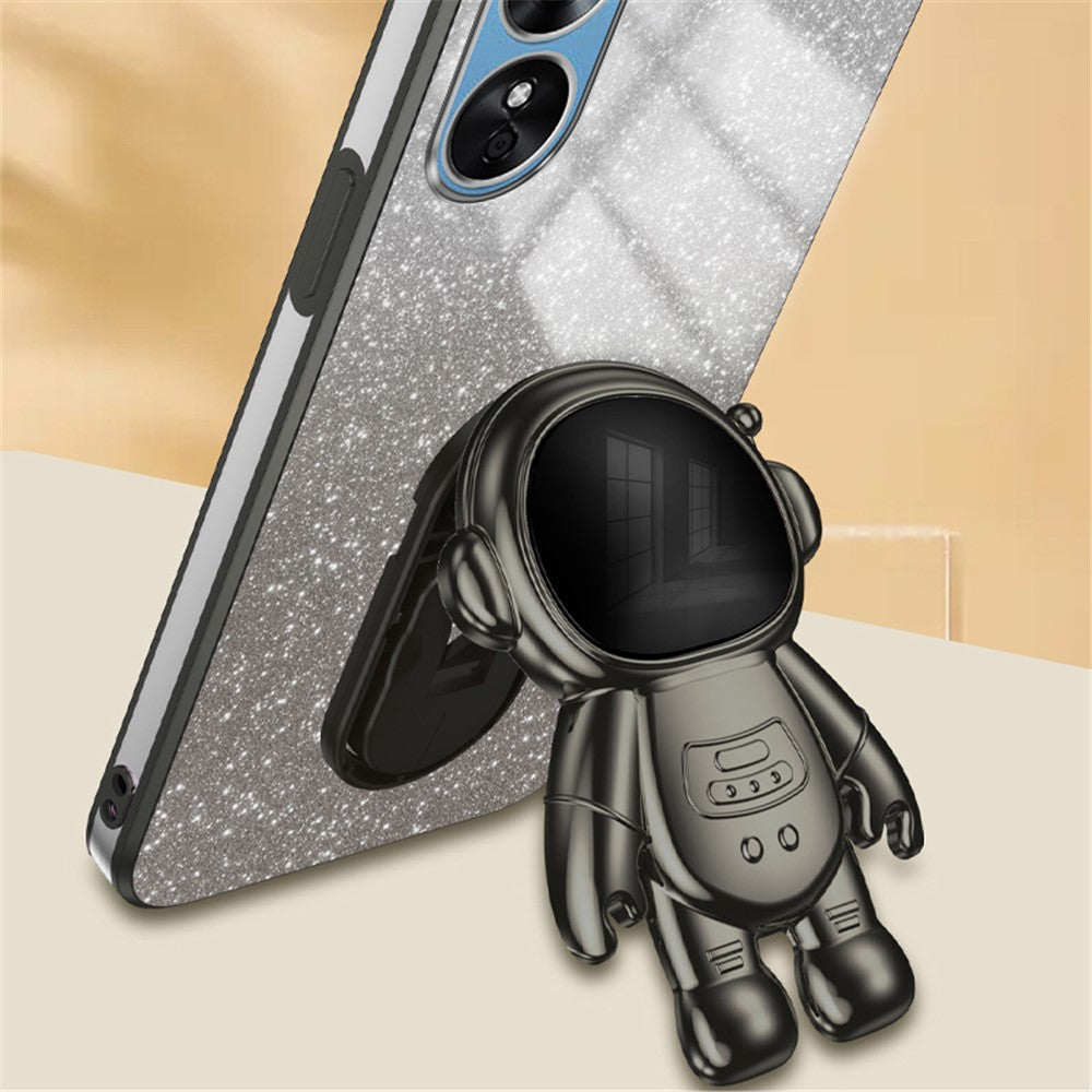 For Oppo A58 4G Astronaut Kickstand PC+TPU Anti-fall Shell Electroplating Phone Case