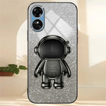 For Oppo A58 4G Astronaut Kickstand PC+TPU Anti-fall Shell Electroplating Phone Case