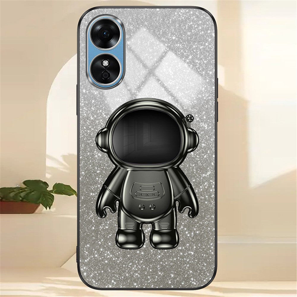 For Oppo A58 4G Astronaut Kickstand PC+TPU Anti-fall Shell Electroplating Phone Case