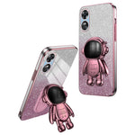 For Oppo A58 4G Astronaut Kickstand PC+TPU Anti-fall Shell Electroplating Phone Case