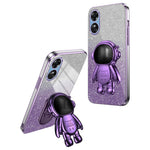 For Oppo A58 4G Astronaut Kickstand PC+TPU Anti-fall Shell Electroplating Phone Case