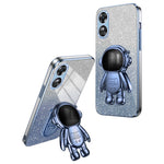 For Oppo A58 4G Astronaut Kickstand PC+TPU Anti-fall Shell Electroplating Phone Case