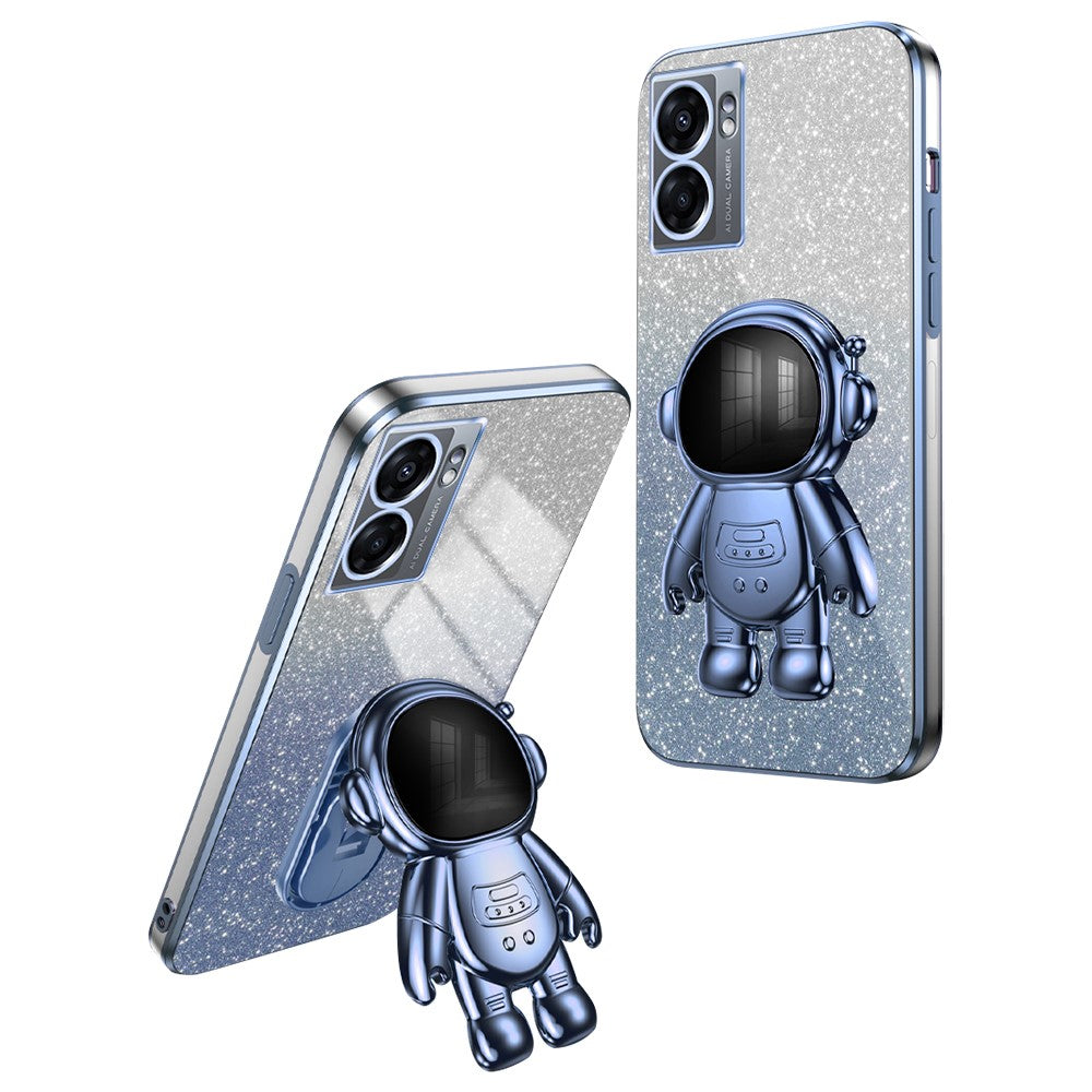 For Oppo A57 (2022) 5G / A77 5G / Realme Q5i / Realme V23 5G Astronaut Kickstand PC+TPU Phone Case