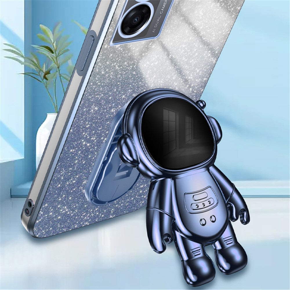 For Oppo A57 (2022) 5G / A77 5G / Realme Q5i / Realme V23 5G Astronaut Kickstand PC+TPU Phone Case
