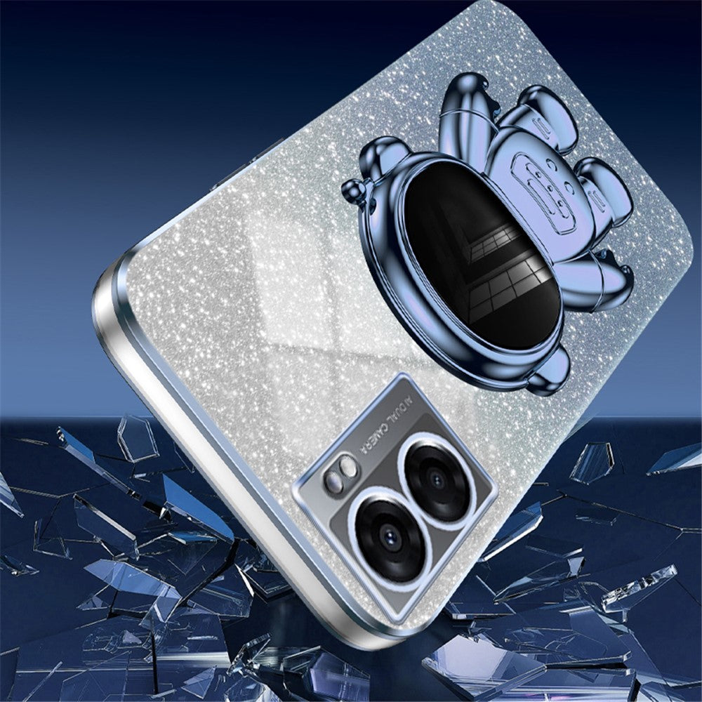 For Oppo A57 (2022) 5G / A77 5G / Realme Q5i / Realme V23 5G Astronaut Kickstand PC+TPU Phone Case