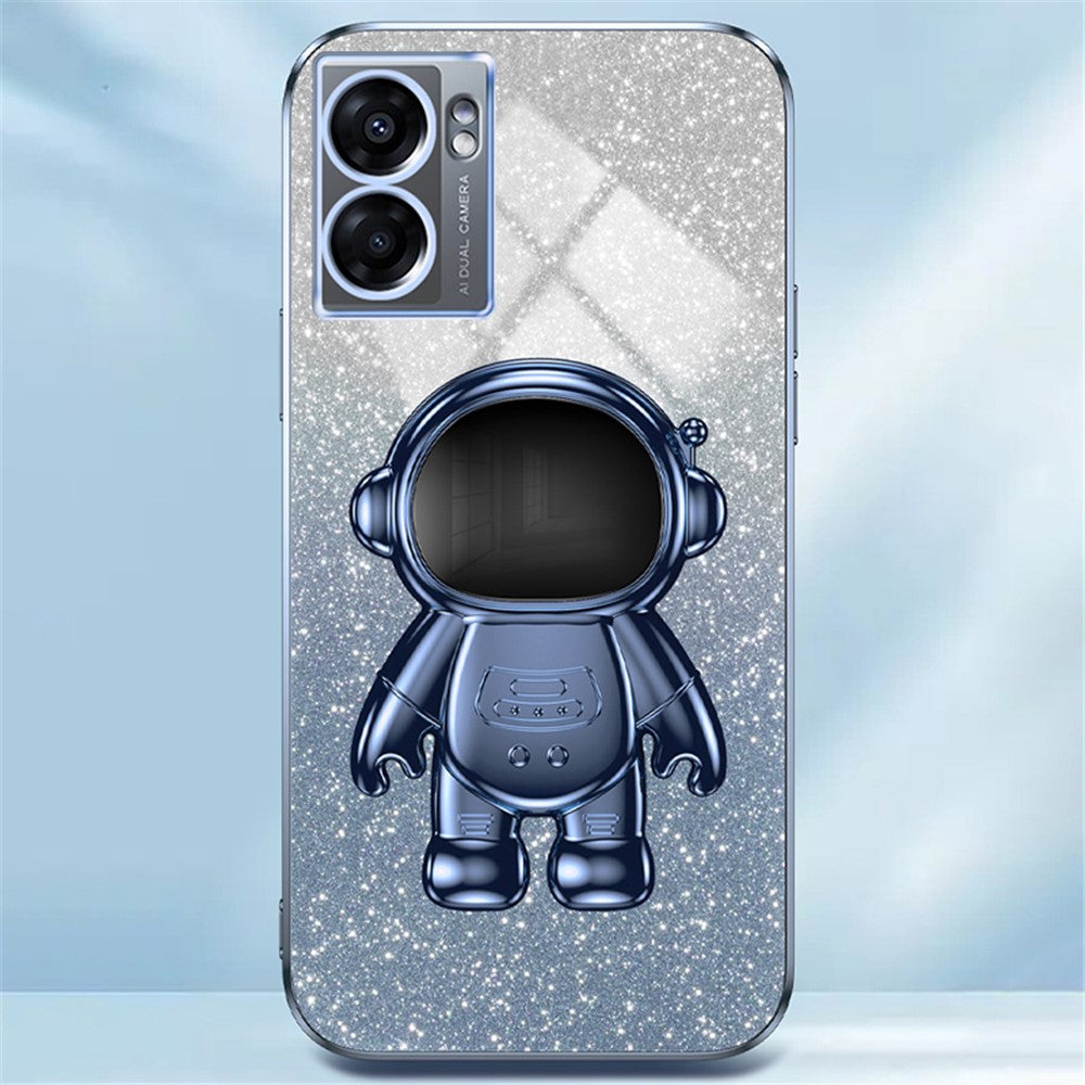 For Oppo A57 (2022) 5G / A77 5G / Realme Q5i / Realme V23 5G Astronaut Kickstand PC+TPU Phone Case