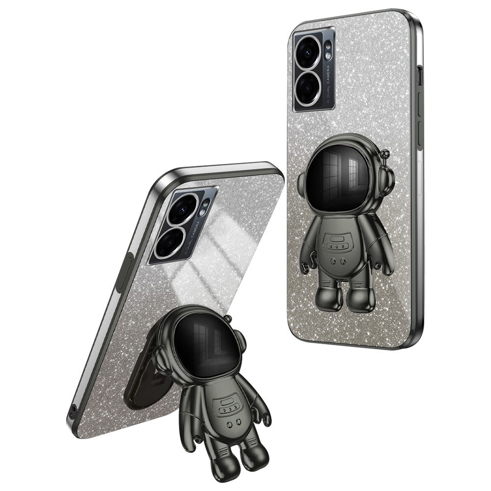 For Oppo A57 (2022) 5G / A77 5G / Realme Q5i / Realme V23 5G Astronaut Kickstand PC+TPU Phone Case