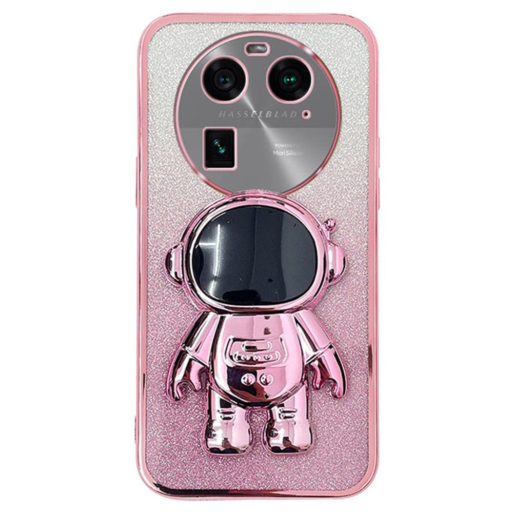 Oppo Find X6 Pro Astronaut Kickstand PC+TPU Reptåligt Skal Galvaniserat mobilskal