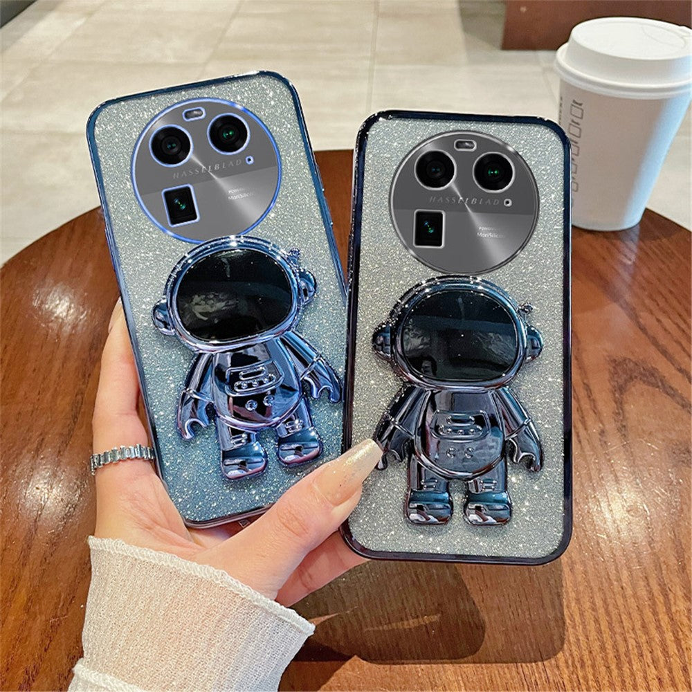 Oppo Find X6 Pro Astronaut Kickstand PC+TPU Reptåligt Skal Galvaniserat mobilskal