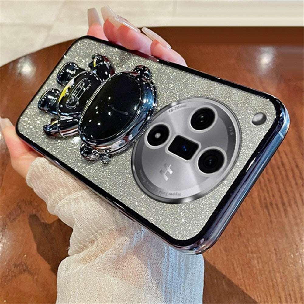 For Oppo Find X7 5G Electroplating Cover Astronaut Kickstand PC+TPU Case Phone Shell