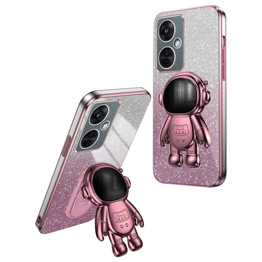 Til OnePlus Nord CE 3 Lite 5G / N30 5G / Oppo K11x 5G Støvtæt Telefoncover Støtteben PC+TPU Cover Elektrobelagt Skal