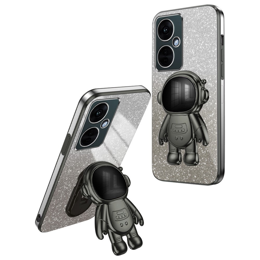 Til OnePlus Nord CE 3 Lite 5G / N30 5G / Oppo K11x 5G Støvtæt Telefoncover Støtteben PC+TPU Cover Elektrobelagt Skal