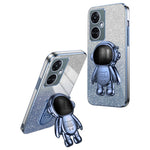 Til OnePlus Nord CE 3 Lite 5G / N30 5G / Oppo K11x 5G Støvtæt Telefoncover Støtteben PC+TPU Cover Elektrobelagt Skal