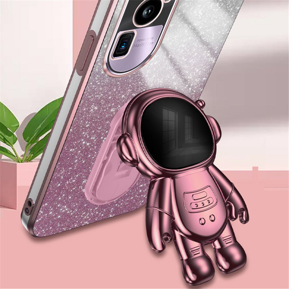 For Oppo Reno10 Pro+ 5G PC+TPU Case Phone Shell Slim-Fit Kickstand Electroplating Cover