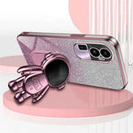For Oppo Reno10 Pro+ 5G PC+TPU Case Phone Shell Slim-Fit Kickstand Electroplating Cover