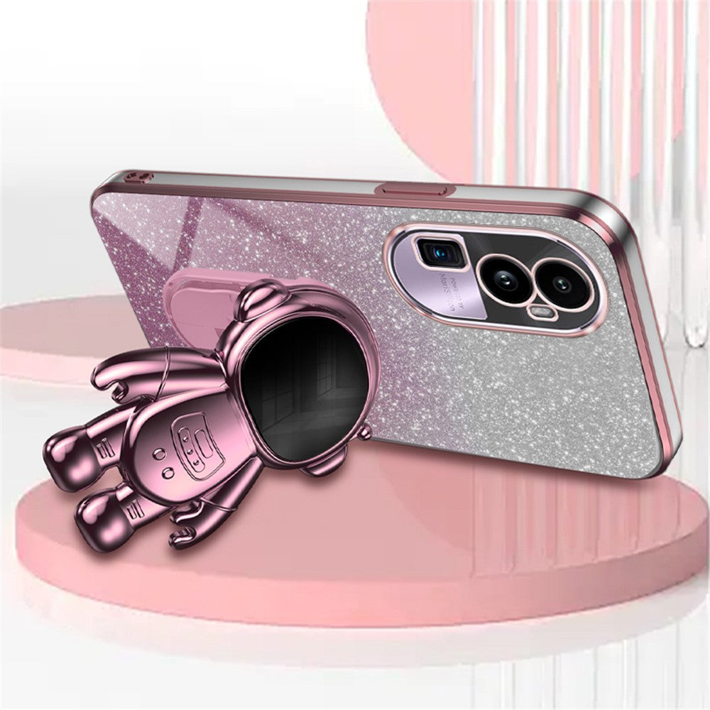 For Oppo Reno10 Pro+ 5G PC+TPU Case Phone Shell Slim-Fit Kickstand Electroplating Cover