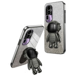 For Oppo Reno10 Pro+ 5G PC+TPU Case Phone Shell Slim-Fit Kickstand Electroplating Cover
