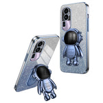 For Oppo Reno10 Pro+ 5G PC+TPU Case Phone Shell Slim-Fit Kickstand Electroplating Cover